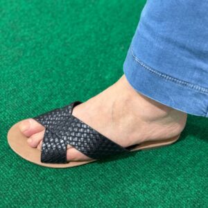 سندل مشکی قهوه ای بدونبند