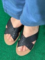سندل مشکی قهوه ای بدونبند - Image 4