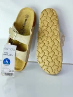 سندل کف چوبی بژ دو سگک natural walk آلمان - Image 3
