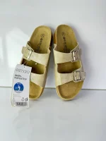 سندل کف چوبی بژ دو سگک natural walk آلمان - Image 2