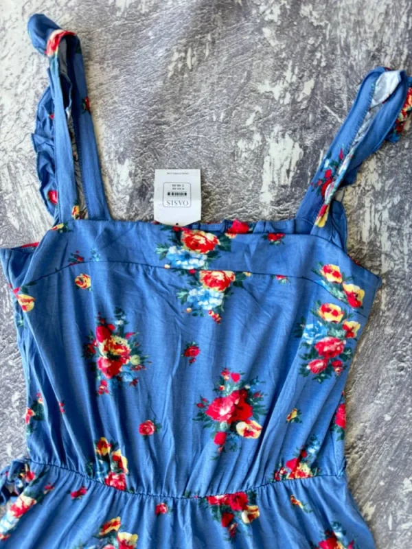 پیراهن ویسکوز‌کشی آبی گلی oasis کد p1 - Image 2
