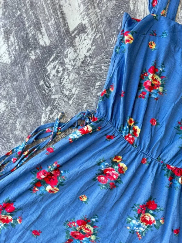 پیراهن ویسکوز‌کشی آبی گلی oasis کد p1 - Image 3