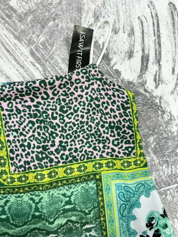 پیراهن کرپ ساحلی بندی پشت زیپ i saw it کد p10 - Image 3