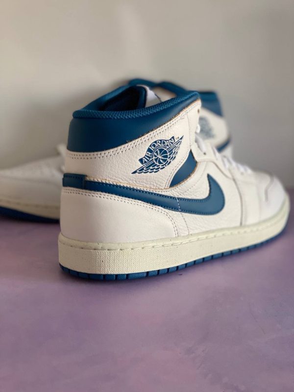 کتونی جردن مردانه مدل Air Jordan 1 Mid Industrial Blue - Image 5