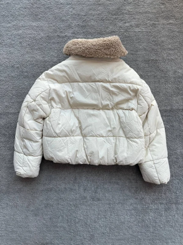 کاپشن دخترانه یقه خزدار مدل کوتاه ZARA - Image 4