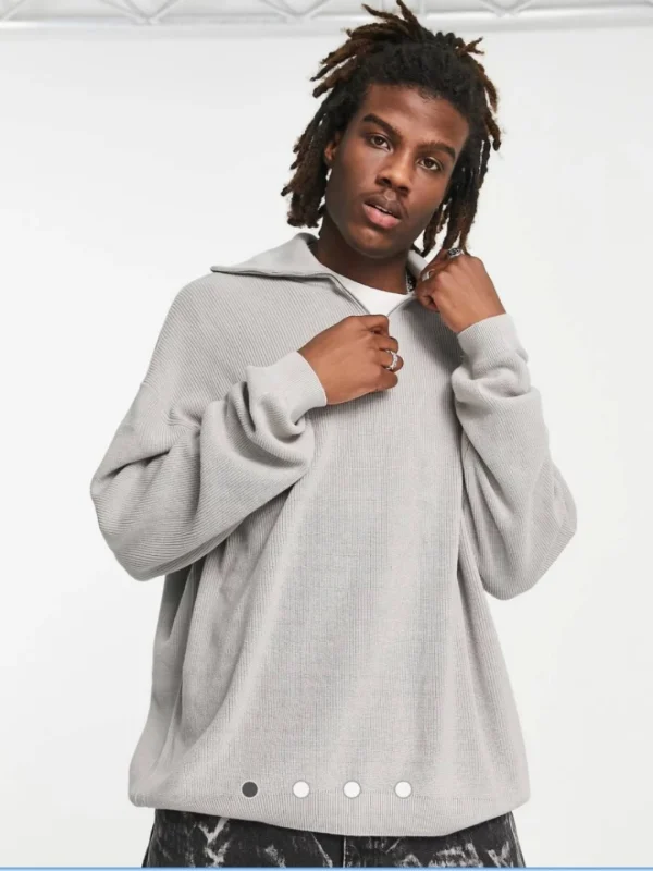 نیم زیپ طوسی asos - Image 2