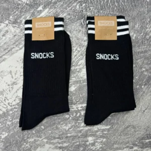 جوراب مشکی دو خط سفید snocks