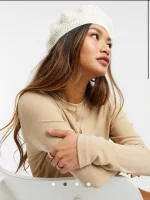 کلاه دیپلمات بافت سفید asos - Image 3