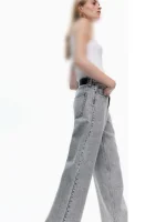 شلوار واید جین طوسی الترا h&m - Image 4