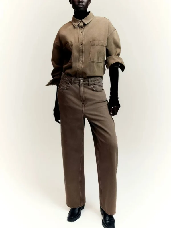 شلوار بگ استایل وسترن h&m - Image 3