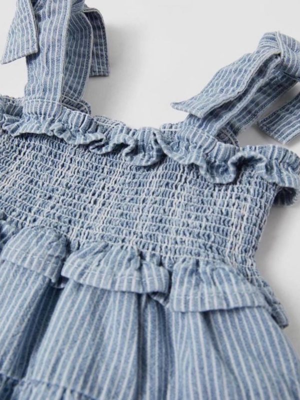 سارافون جین راه راه بچگانه برند ZARA اسپانیایی - Image 2