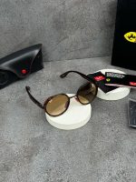 عینک ریبن فراری فریم گرد قهوه ای - Image 4