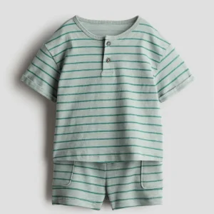 ست نخی راه راه بچگانه H&M