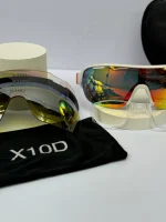 عینک سفید دسته قرمز x10d - Image 3