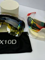 عینک سفید دسته قرمز x10d - Image 4