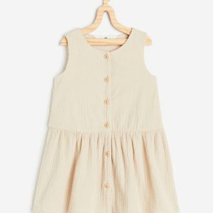 سارافون بچگانه کرم حلقه ای لینن پفکی H&M