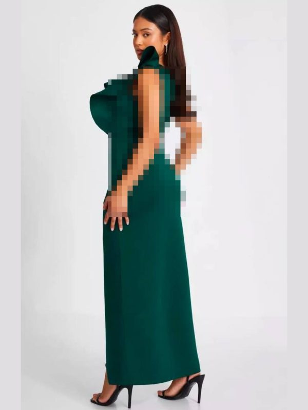 پیراهن مجلسی چاک دار سبز QUIZ - Image 4