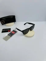 عینک ریبن ۲۱۴۰p فریم مشکی براق شیشه دودی - Image 3