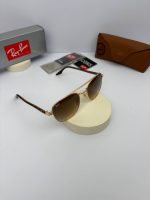 عینک ریبن فریم طلایی دسته هاوانا عدسی هایلایت - Image 2