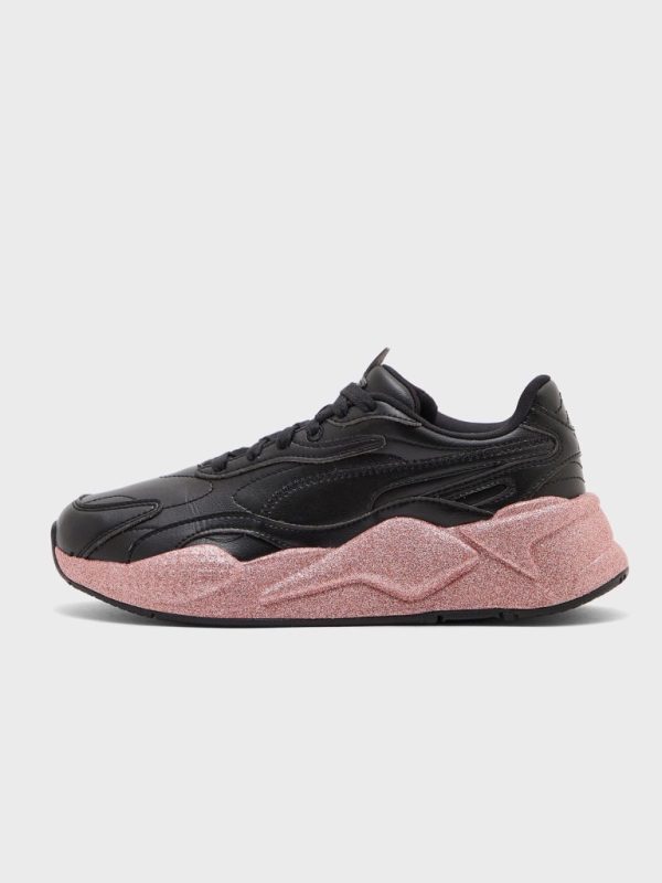 کتونی پوما مدل Puma RS-X3 Glitz Womens Black Leather Low Top Lifestyle Sneakers Shoes - Image 6