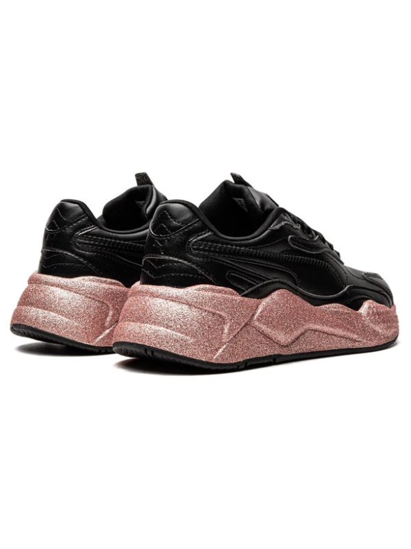 کتونی پوما مدل Puma RS-X3 Glitz Womens Black Leather Low Top Lifestyle Sneakers Shoes - Image 3