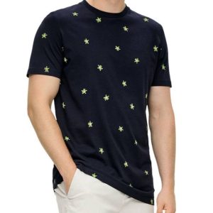 تیشرت سورمه ای گل سبز اس اولیور