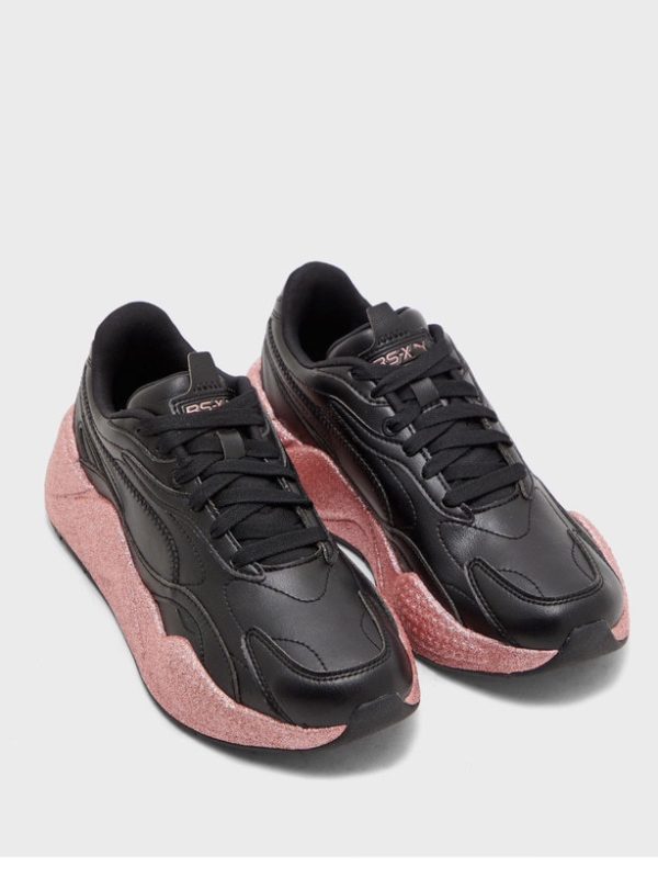 کتونی پوما مدل Puma RS-X3 Glitz Womens Black Leather Low Top Lifestyle Sneakers Shoes - Image 5