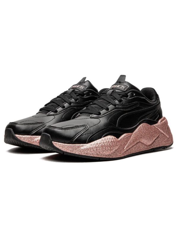 کتونی پوما مدل Puma RS-X3 Glitz Womens Black Leather Low Top Lifestyle Sneakers Shoes - Image 2