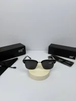 عینک مون بلان رنگ مشکی نقره ای دودی مدلmont blanc-0259ok - Image 2