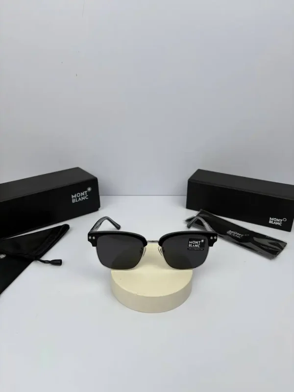 عینک مون بلان رنگ مشکی نقره ای دودی مدلmont blanc-0259ok - Image 2