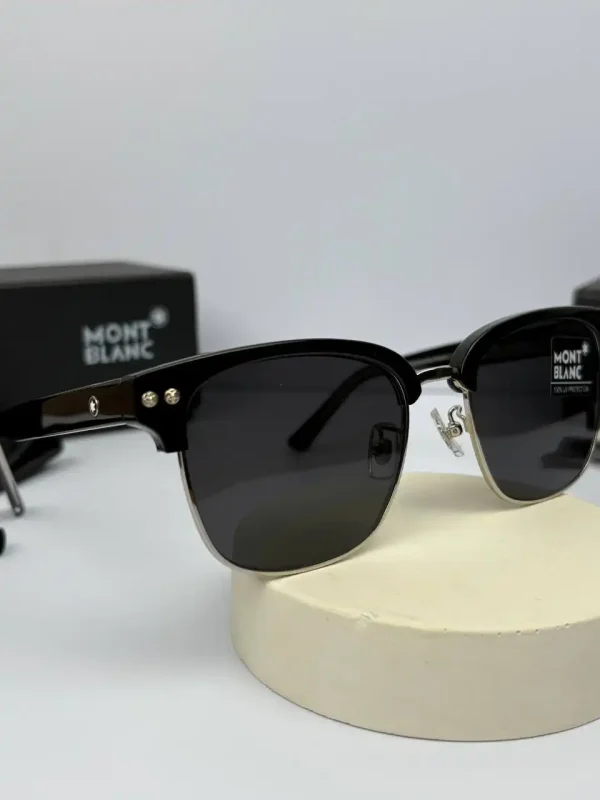 عینک مون بلان رنگ مشکی نقره ای دودی مدلmont blanc-0259ok - Image 5