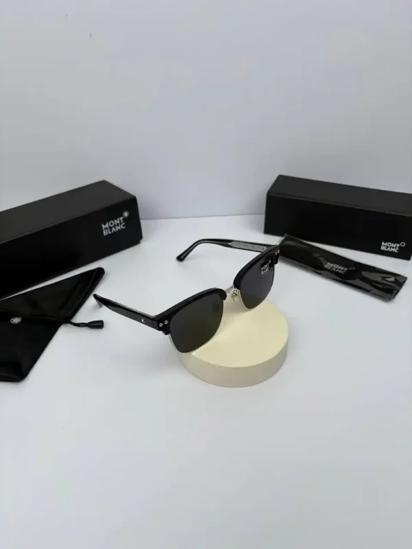 عینک مون بلان رنگ مشکی نقره ای دودی مدلmont blanc-0259ok - Image 3