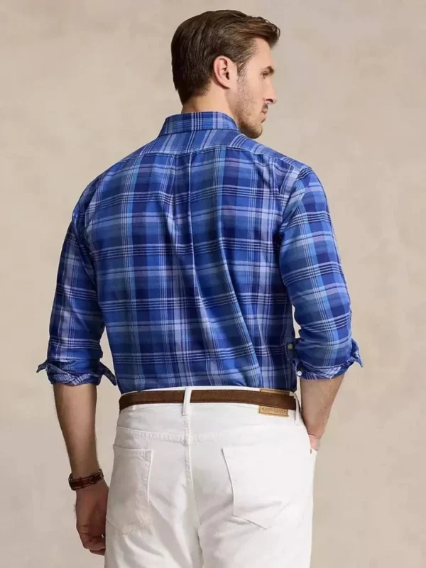 پیراهن مردانهMen's Big & Tall Plaid Oxford Shirt - Image 4