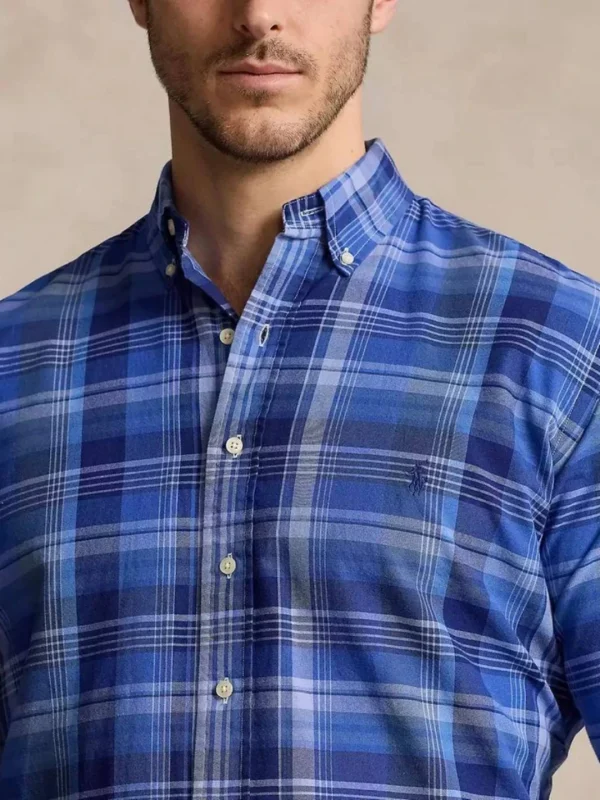 پیراهن مردانهMen's Big & Tall Plaid Oxford Shirt - Image 3