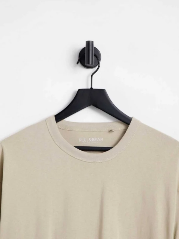 تیشرت pull and bear کرمی - Image 5