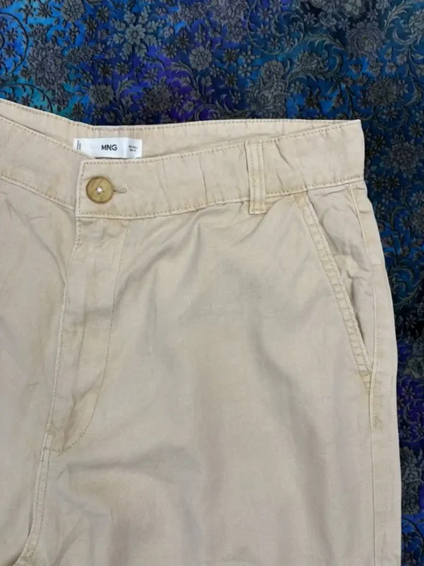شلوار کرم لینن منگو - Image 3