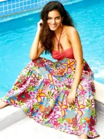 پیراهن بلند کاپشی Floral Halterneck Maxi Dress - Image 4