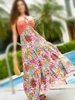 پیراهن بلند کاپشی Floral Halterneck Maxi Dress - Image 2