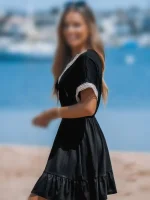 پیراهن مشکی کمر کشیcupshe - Image 4