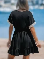 پیراهن مشکی کمر کشیcupshe - Image 3