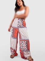 شلوار واید لگ طرح دار boohoo 2130 - Image 3