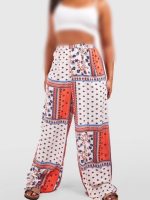 شلوار واید لگ طرح دار boohoo 2130
