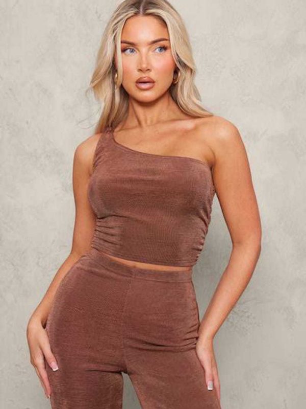 شلوار واید لگ شکلاتی PrettyLittleThing - Image 3