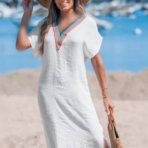پیراهن سفید کاپشه 2123