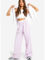 شلوار واید لگ بوهوCONTRAST WAISTBAND STRIPE WIDE LEG - Image 3