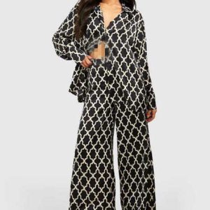 شلوار واید لگ boohoo
