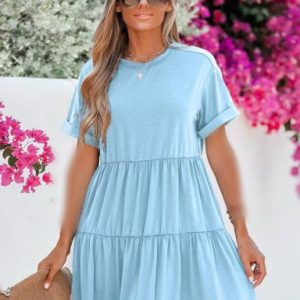پیراهن آبی کاپشه