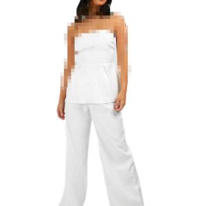 شلوار واید لگ سفید boohoo