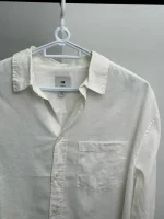 پیراهن فول لینن سفید h&m - Image 3