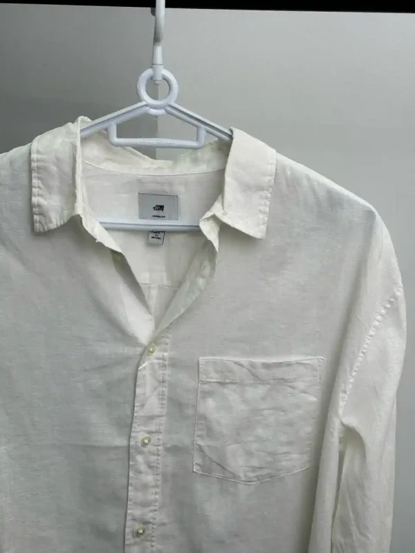 پیراهن فول لینن سفید h&m - Image 3